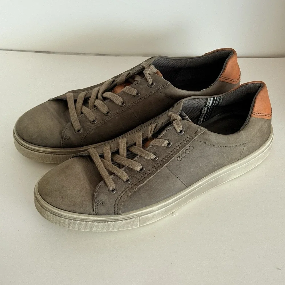Ecco Kyle Street Tie Men's 11 Distressed Brown‎ Leather Low Top Shoes